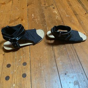 Black, boho sandals